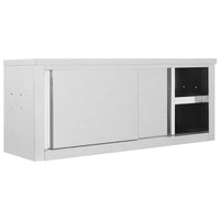 Armadio da Cucina ad Ante Scorrevoli 120x40x50cm Acciaio Inox 51053