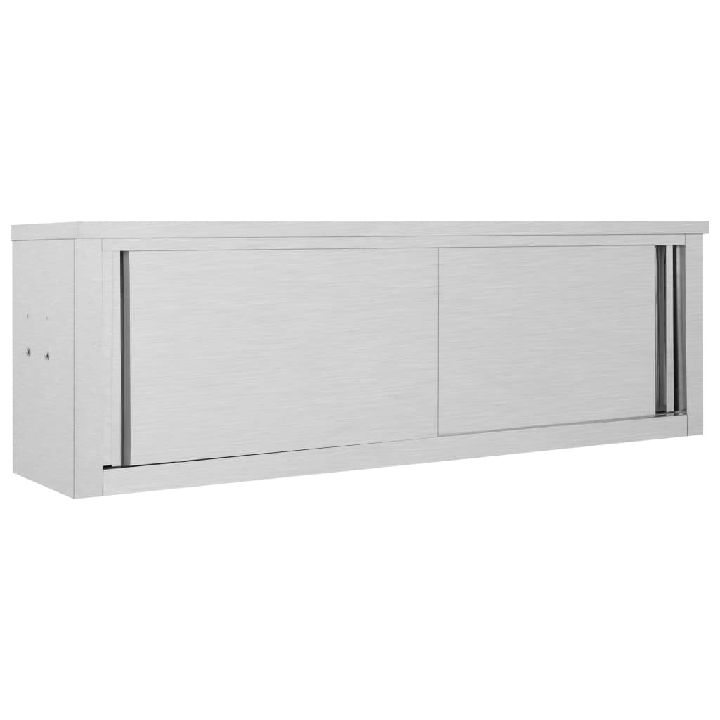 Armadio da Cucina ad Ante Scorrevoli 150x40x50cm Acciaio Inox cod mxl 79299