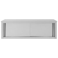 Armadio da Cucina ad Ante Scorrevoli 150x40x50cm Acciaio Inox 51054