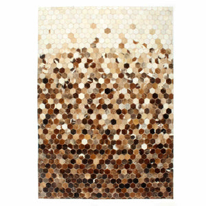 Tappeto in Pelle Patchwork di Vacca Marrone 170 x 120 cm Pelle 134399