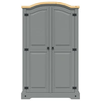 Armadio in Legno di Pino Messicano Corona 2 Ante Grigiocod mxl 82234