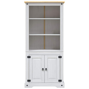 Credenza in Legno di Pino Messicano Corona Bianco 80x40x170 cm 282624