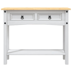 Tavolo Console in Pino Messicano Corona Bianco 90x34,5x73 cm