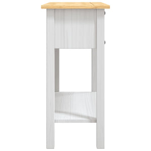 Tavolo Console in Pino Messicano Corona Bianco 90x34,5x73 cm