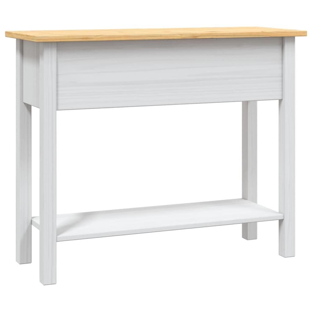 Tavolo Console in Pino Messicano Corona Bianco 90x34,5x73 cm