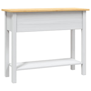 Tavolo Console in Pino Messicano Corona Bianco 90x34,5x73 cm