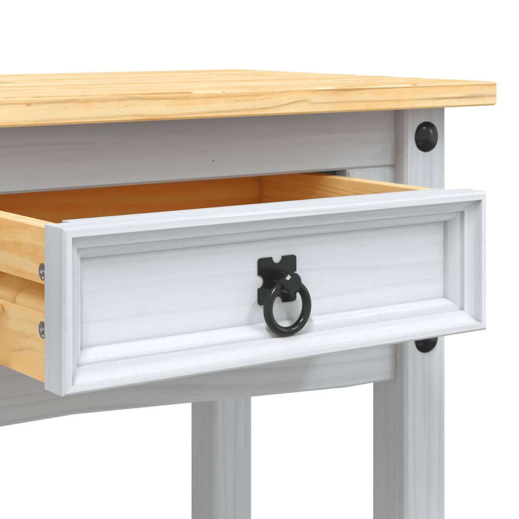 Tavolo Console in Pino Messicano Corona Bianco 90x34,5x73 cm