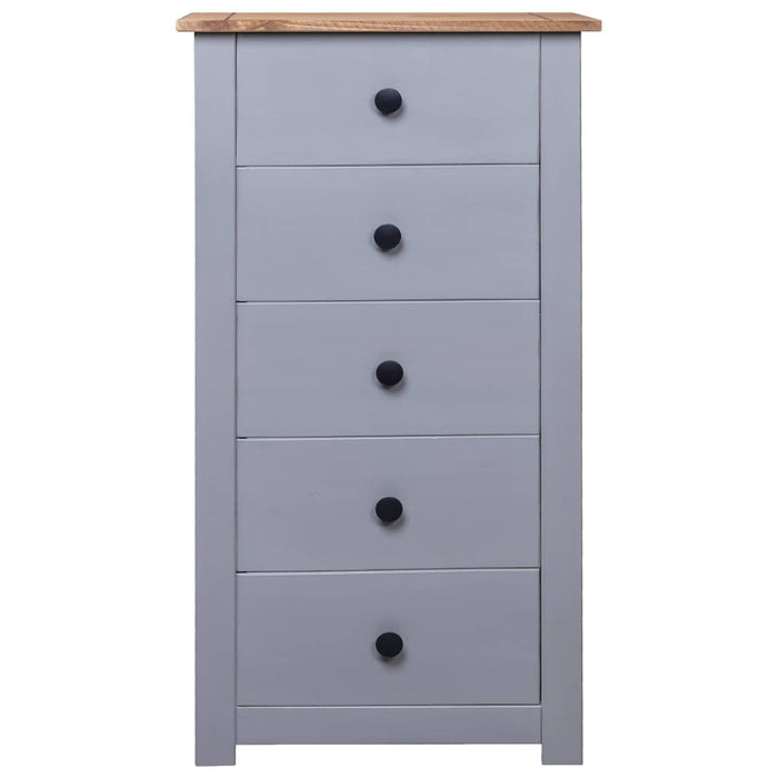 Credenza Grigia 46x40x89 cm in Legno Massello di Pino Panama