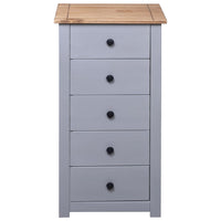 Credenza Grigia 46x40x89 cm in Legno Massello di Pino Panama 282650