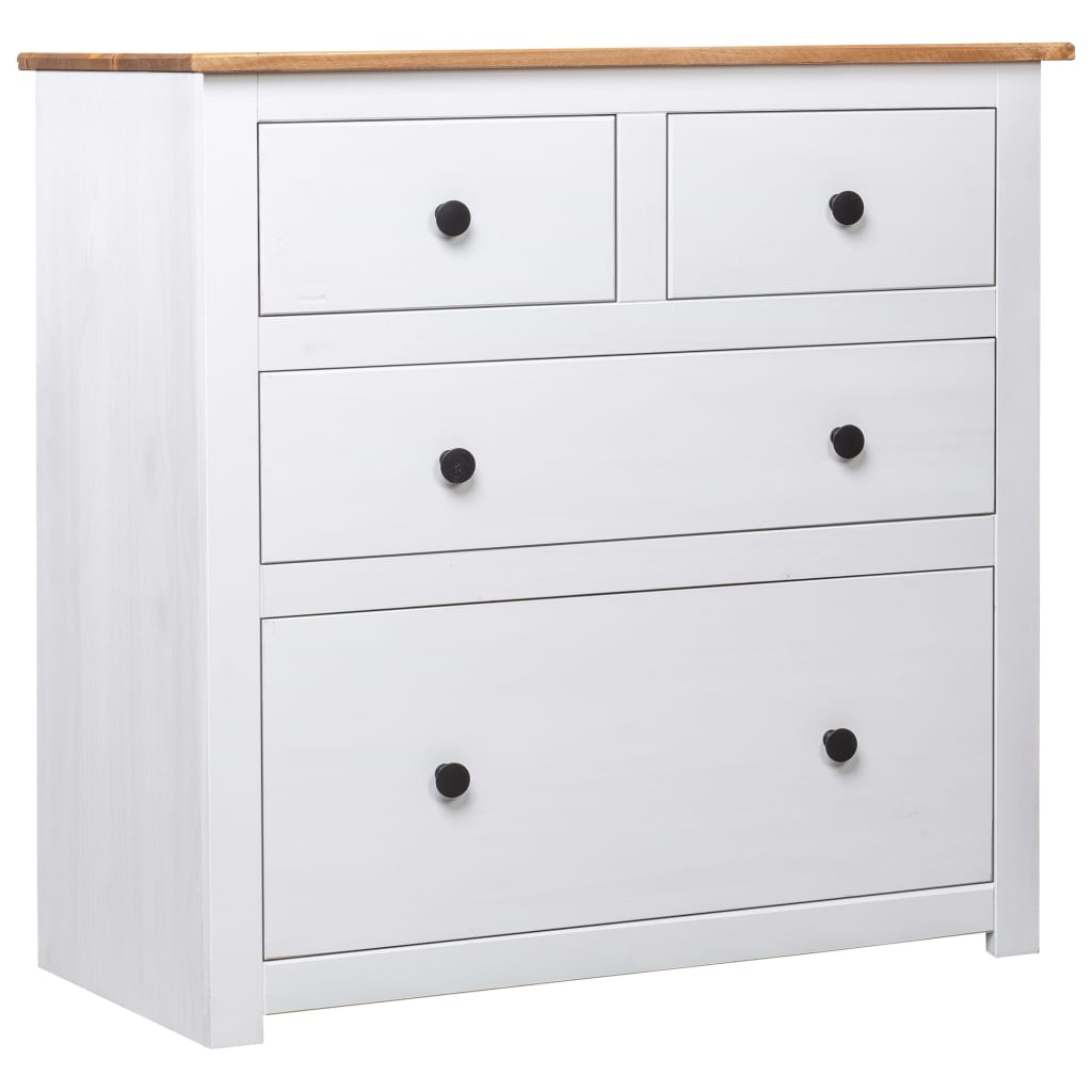 Buffet credenza cassettiera mobile contenitore organizer cucina soggiorno soggiorno 80 x 40 x 83 cm Pino Panama Range bianco 02_0030519