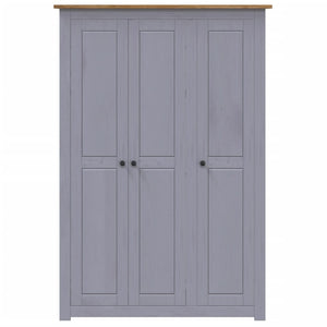 Armadio a 3 Ante Grigio 118x50x171,5cm in Pino Panama Range 282662
