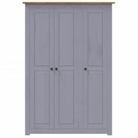 Armadio a 3 Ante Grigio 118x50x171,5cm in Pino Panama Range