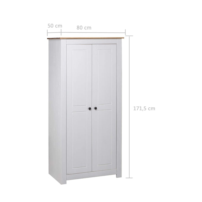 Armadio Bianco 80x50x171,5 cm Legno Massello Pino Panama Range 282666