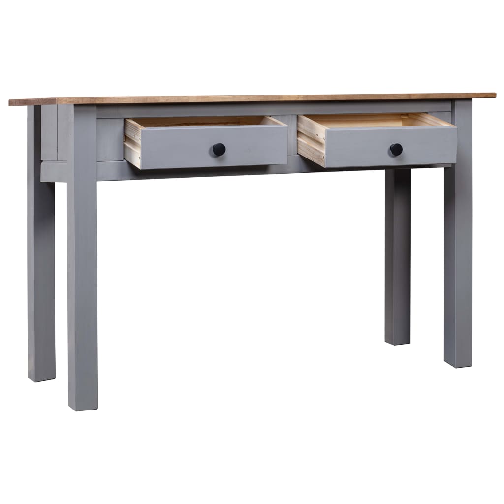 Tavolo Consolle Grigio 110x40x72 cm Legno Massello Pino Panama 282680