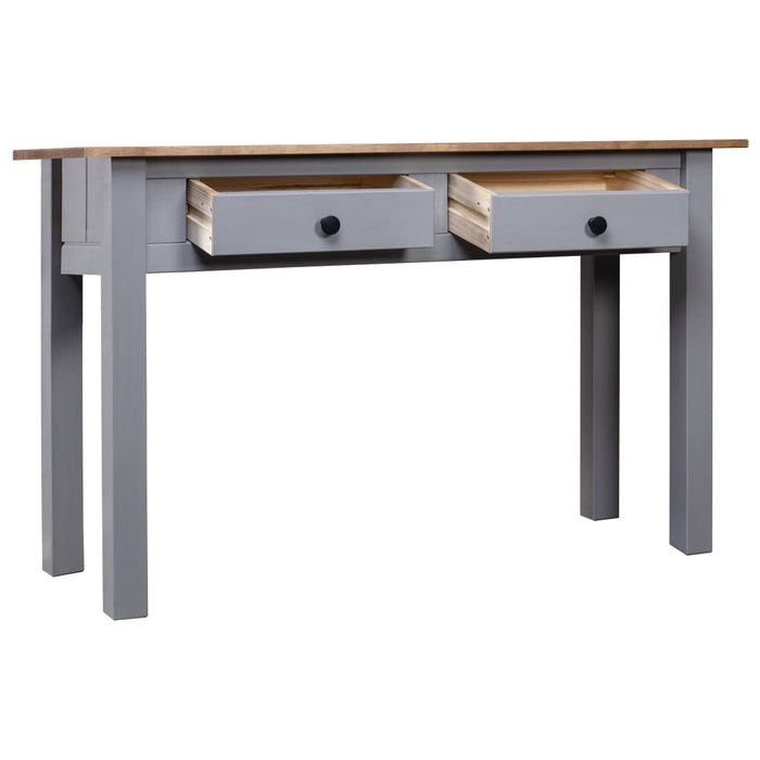 Tavolo Consolle Grigio 110x40x72 cm Legno Massello Pino Panama 282680