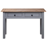 Tavolo Consolle Grigio 110x40x72 cm Legno Massello Pino Panama 282680