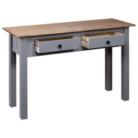 Tavolo Consolle Grigio 110x40x72 cm Legno Massello Pino Panama 282680