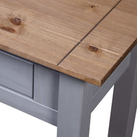 Tavolo Consolle Grigio 110x40x72 cm Legno Massello Pino Panama 282680