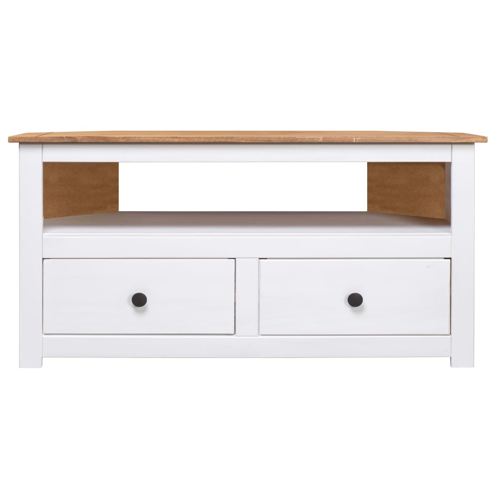 Mobile Porta TV-Mobile per TV-Credenza TV Angolare Bianco 93x49x49cm in Pino Serie Panama