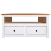Mobile Porta TV-Mobile per TV-Credenza TV Angolare Bianco 93x49x49cm in Pino Serie Panama
