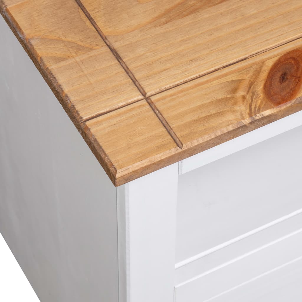Mobile Porta TV-Mobile per TV-Credenza TV Angolare Bianco 93x49x49cm in Pino Serie Panama