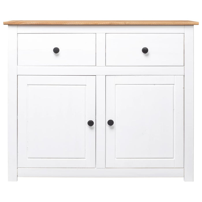 Credenza Bianca 93x40x80 cm in Legno Massello di Pino Panama 282699