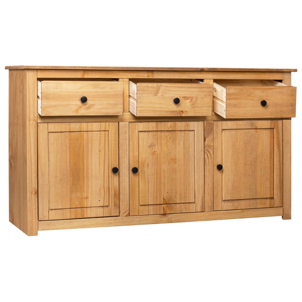 Credenza-Buffet-Armadio da cucina 135x40x80 cm in Legno Massello di Pino Panama Range