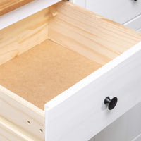 Credenza Bianca 135x40x80 cm in Legno Massello di Pino Panama 282705