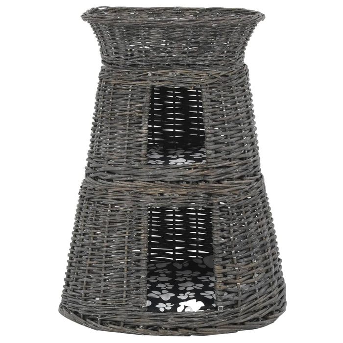 Ceste Gatti con Cuscini Grigio 3pz 47x34x60cm Salice Naturale cod mxl 16639