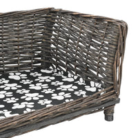 Cesta per Cani con Cuscino Grigio 90x54x35 cm Salice Naturale 170776