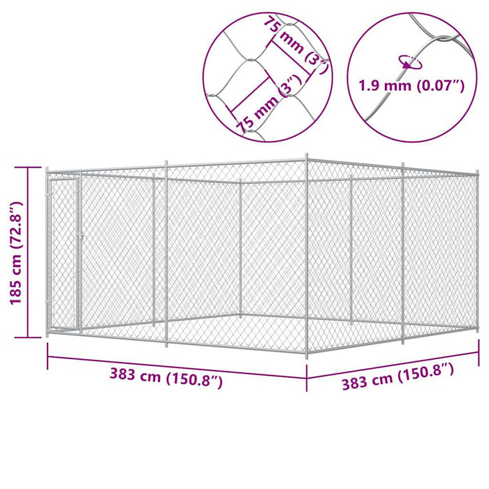 Canile da Esterno 383x383x185 cm cod mxl 46498