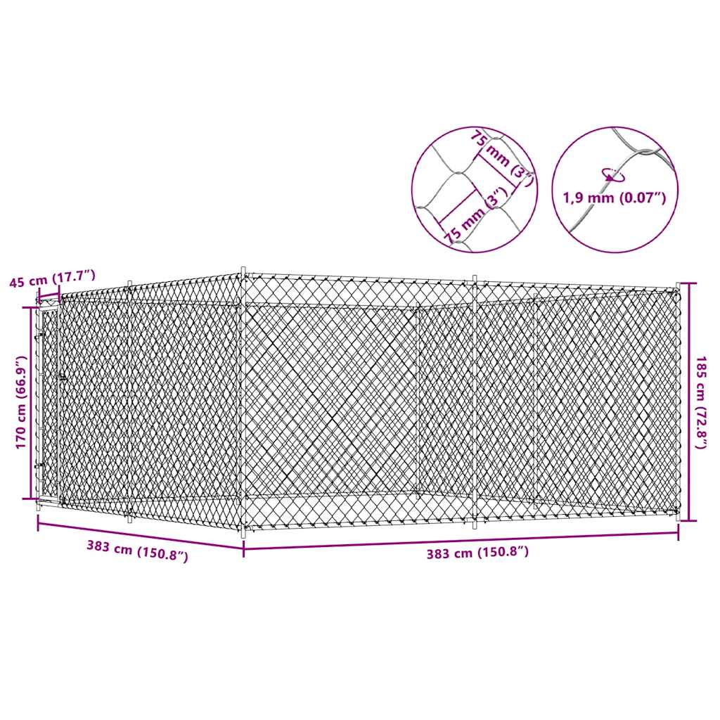 Canile da Esterno 383x383x185 cm 145028