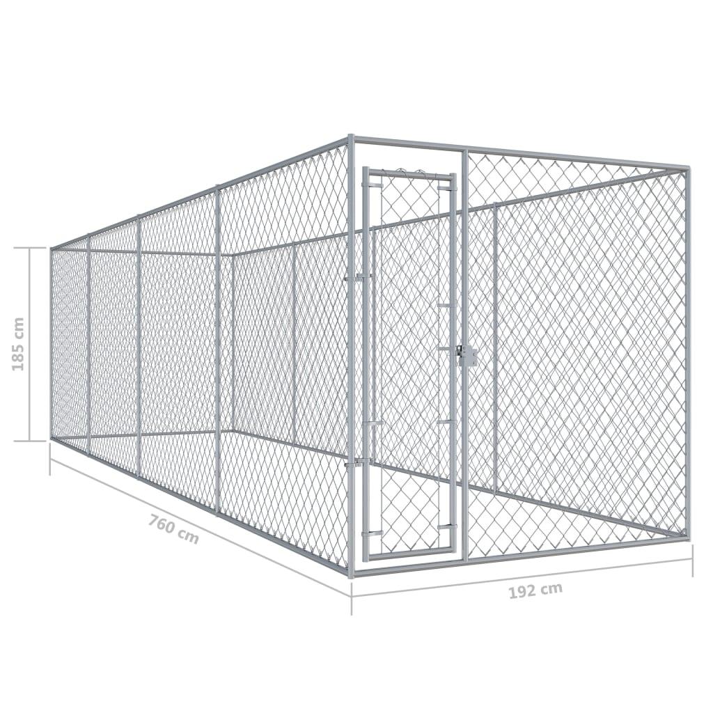 Cuccia da esterno gabbia recinto per animali box per cani da esterno 760 x 192 x 185 cm 02_0000360