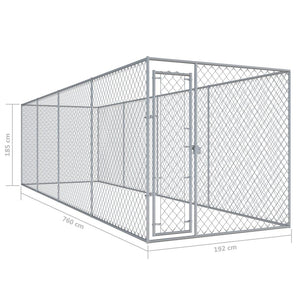 Cuccia da esterno gabbia recinto per animali box per cani da esterno 760 x 192 x 185 cm 02_0000360