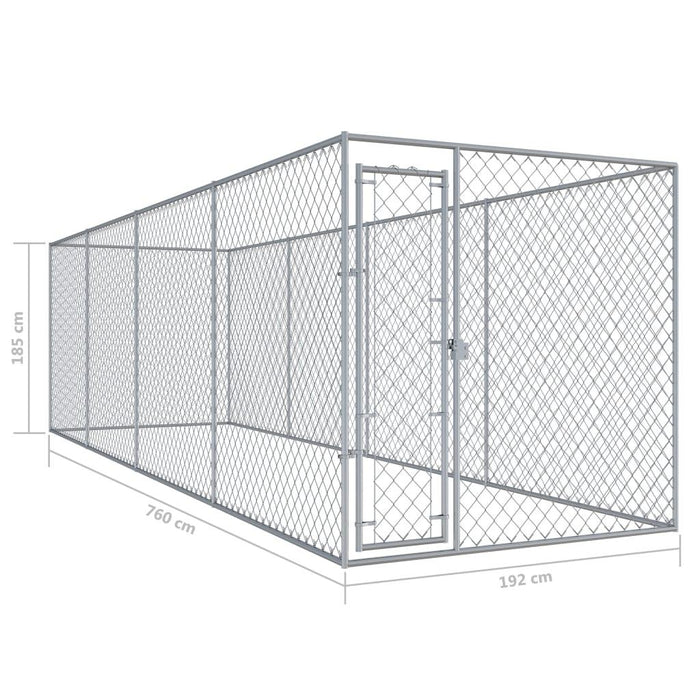 Cuccia da esterno gabbia recinto per animali box per cani da esterno 760 x 192 x 185 cm 02_0000360