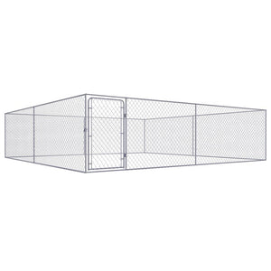 Cuccia da esterno gabbia recinto per animali box per cani da esterno in acciaio zincato 4 x 4 x 1 m 02_0000473