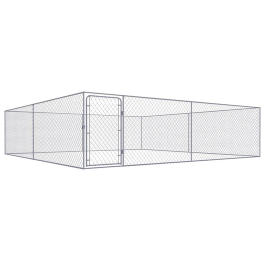 Cuccia da esterno gabbia recinto per animali box per cani da esterno in acciaio zincato 4 x 4 x 1 m 02_0000473