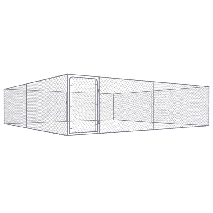 Cuccia da esterno gabbia recinto per animali box per cani da esterno in acciaio zincato 4 x 4 x 1 m 02_0000473