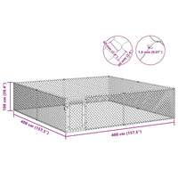 Canile da Esterno in Acciaio Zincato 4x4x1 m 170820