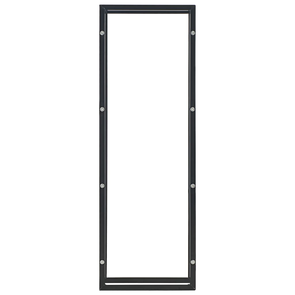 Rastrelliera per Legna da Ardere Nera 50x20x150 cm in Acciaio 284699