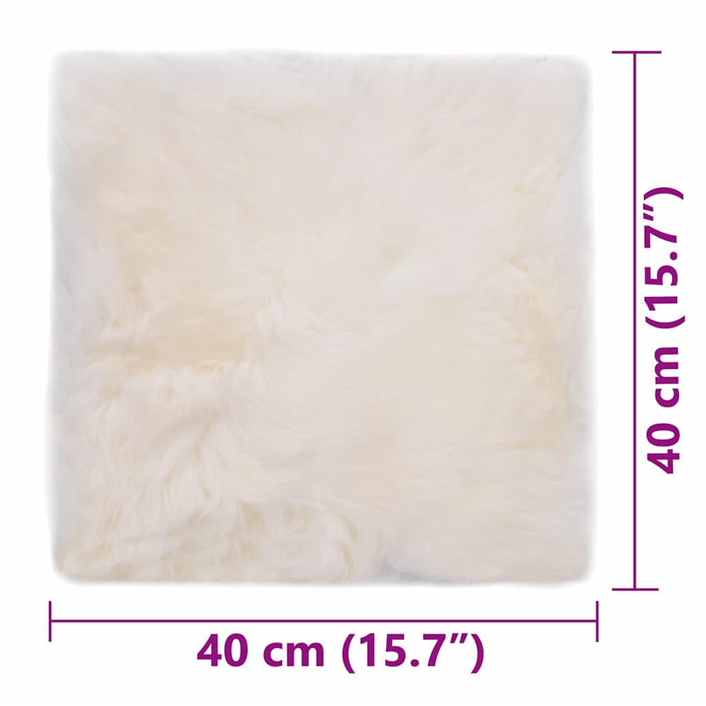 Cuscini per Sedie 2 pz Bianco 40x40cm in Vera Pelle di Montone 283885