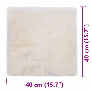 Cuscini per Sedie 2 pz Bianco 40x40cm in Vera Pelle di Montone 283885