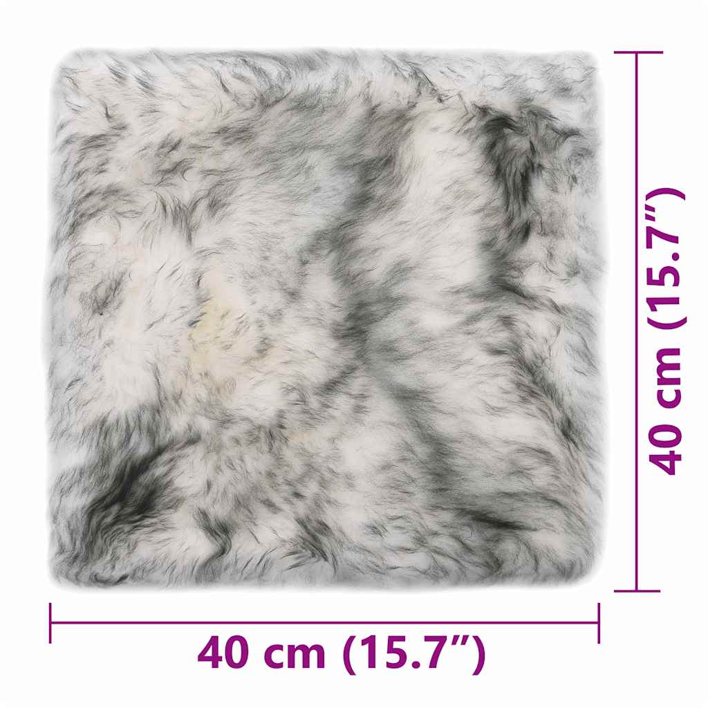 Cuscini Sedie 2pz Melange Grigio Scuro 40x40cm Pelle di Montone 283889