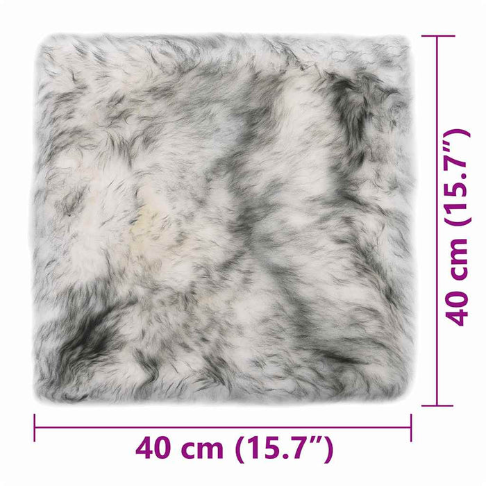 Cuscini Sedie 2pz Melange Grigio Scuro 40x40cm Pelle di Montone 283889