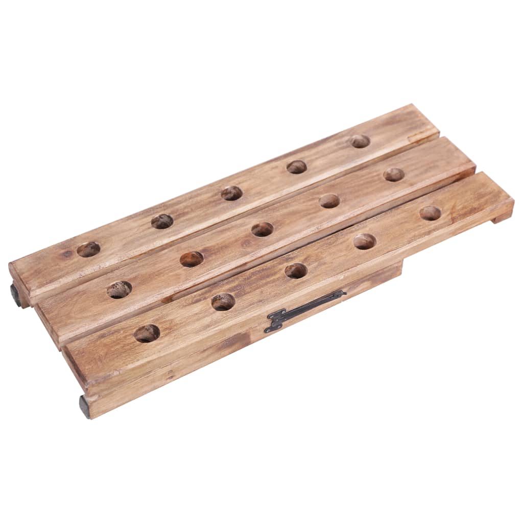 Portavini da 15 Bottiglie 26x50x70cm Legno Massello di Mogano 283900