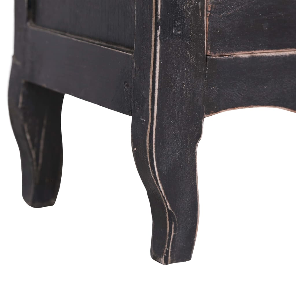 Mobile Porta TV 120x30x40 cm Nero Legno Massello di Mogano 283901