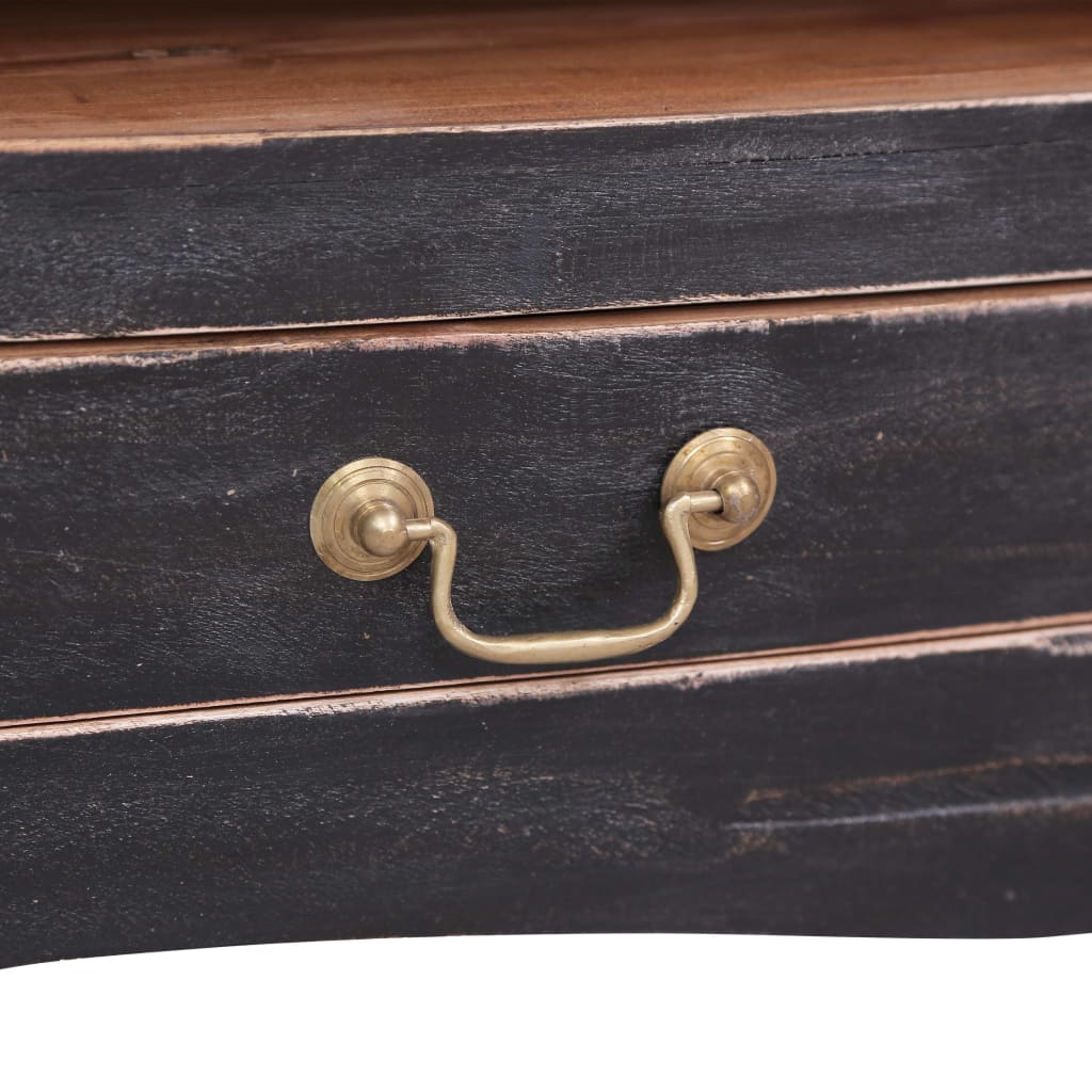 Mobile Porta TV 120x30x40 cm Nero Legno Massello di Mogano 283901