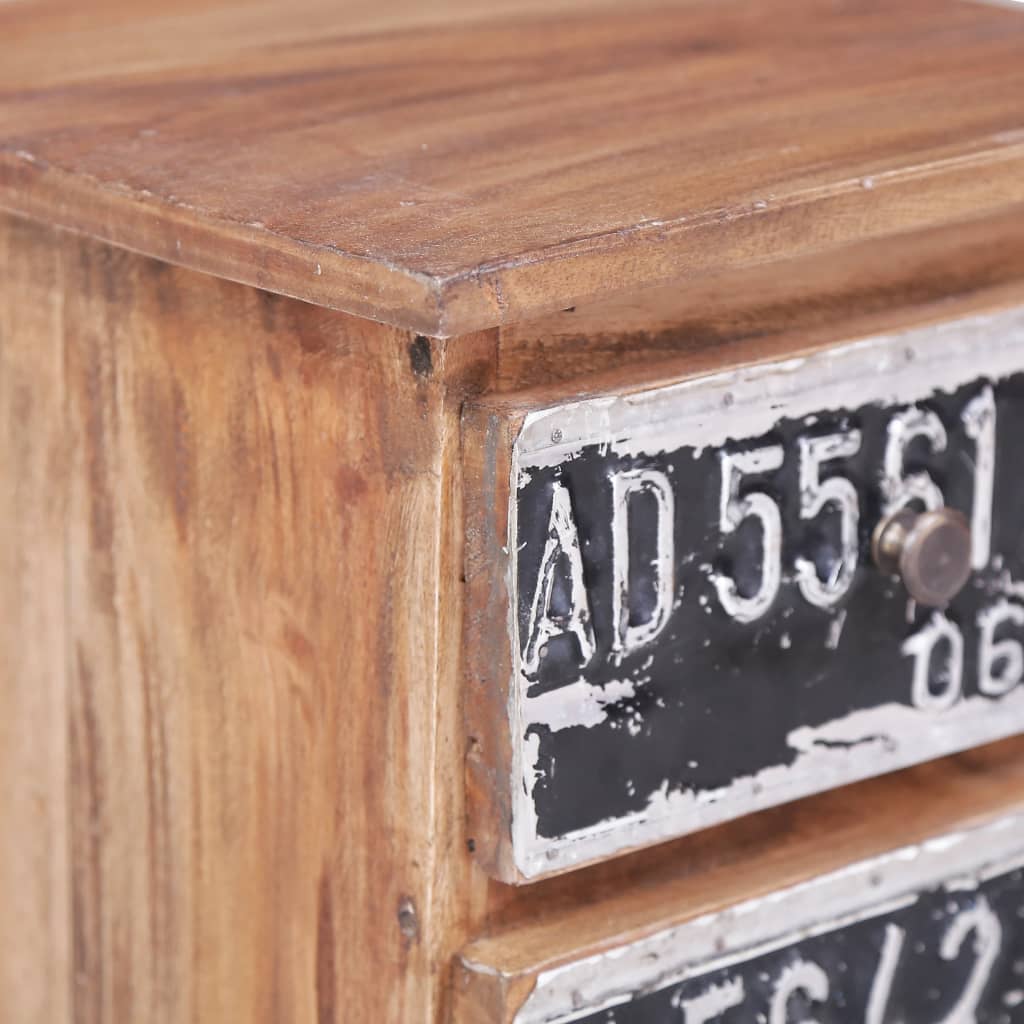 Comodino-Tavolino da notte 30x30x51 cm in Legno Massello di Mogano