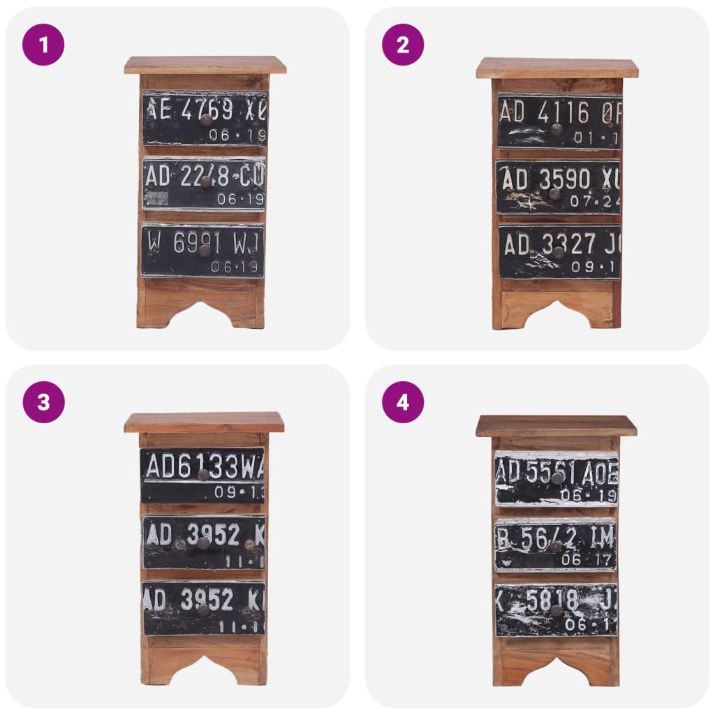 Comodino-Tavolino da notte 30x30x51 cm in Legno Massello di Mogano