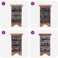 Comodino-Tavolino da notte 30x30x51 cm in Legno Massello di Mogano